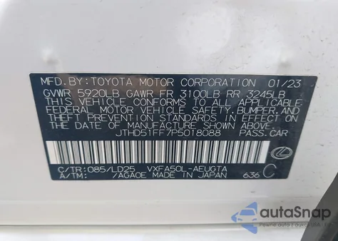 2023 Lexus Ls 500 z USA, uszkodzony, nr VIN JTHD51FF7P5018088